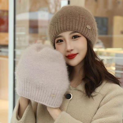 女秋冬保暖加厚松鼠绒堆堆帽时尚百搭女士新款帽子宽松大头围弹力