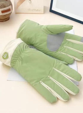 冬季保暖手套加厚韩系可爱学生触屏手套户外防滑防水开车骑行手套