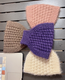 护额头带防风头部女秋冬保暖针织发带护耳妈妈时尚遮白发毛线帽子