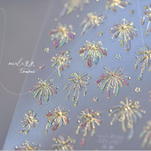 3d立体ins烟火指甲贴纸装 烫金绽放烟花美甲贴纸2025新款 浮雕 饰品