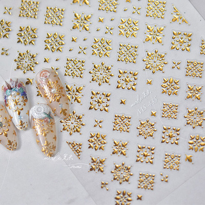 烫金银镭色波西米亚美甲贴tomoni