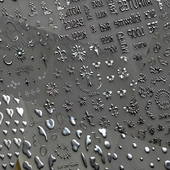 新工艺新烫银复古图腾美甲贴纸西太后银色星星英文字母土星背胶贴