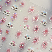 ins除夕春节款 新年烟花醒狮美甲贴纸2026新款 浮雕3d立体 指甲贴纸
