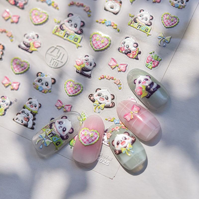 萌萌熊猫美甲贴纸tomoni浮雕爆款5d可爱萌宠物日系指甲贴纸装饰品,彩妆/香水/美妆工具,美甲工具,淘宝优惠券,粉丝福利购,淘宝优惠卷