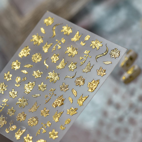 烫金色蝶恋花美甲贴纸新款装饰品