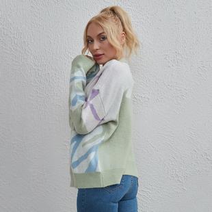 contrast color Fashionable pullover fashion women sweater