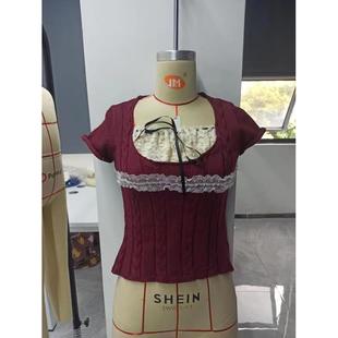 shirt women aesthetic tops kawaii tees lace milkmaid