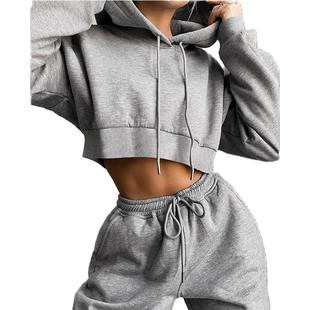 Hooded trousers sports two-piece suit for fat girls