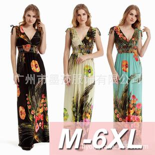 dress silk ice mopping skirt long seaside dress beach fat