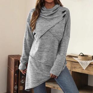 contrast winter autumn high women patchwork color hoodie