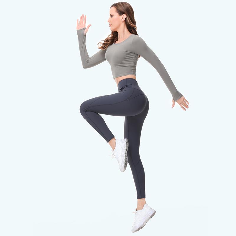 for Warm Women Yoga Pads Clothes Tops Sleeves Tight Fitness
