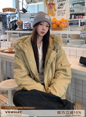 Vs what「深冬物语」冬季毛领加厚棉服女2025年新款保暖棉衣外套
