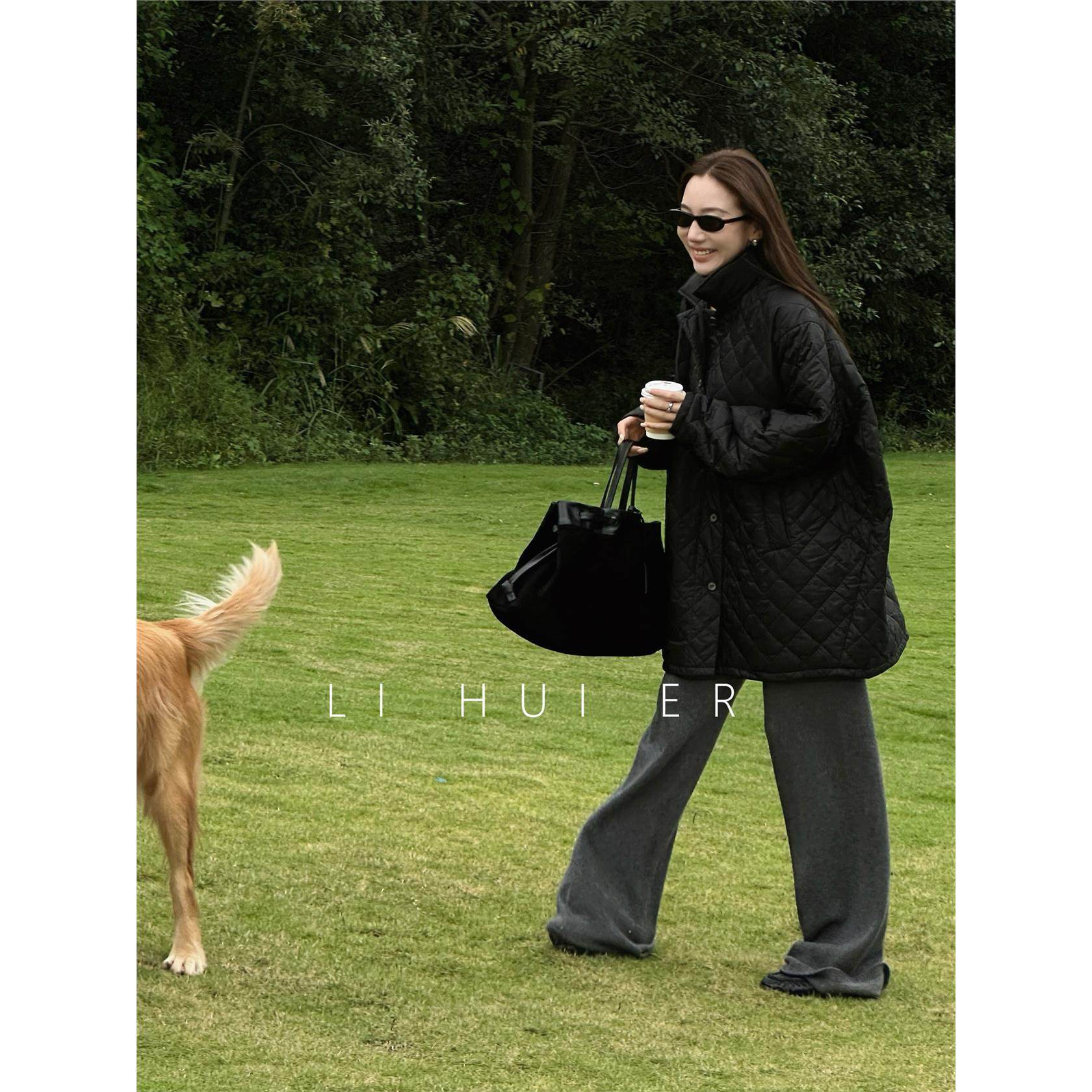 LiHuiEr李慧儿 卢克索往事 独特洋气加厚中长款菱格棉服外套女,个性定制/设计服务/DIY,棉服工装,淘宝优惠券,粉丝福利购,淘宝优惠卷