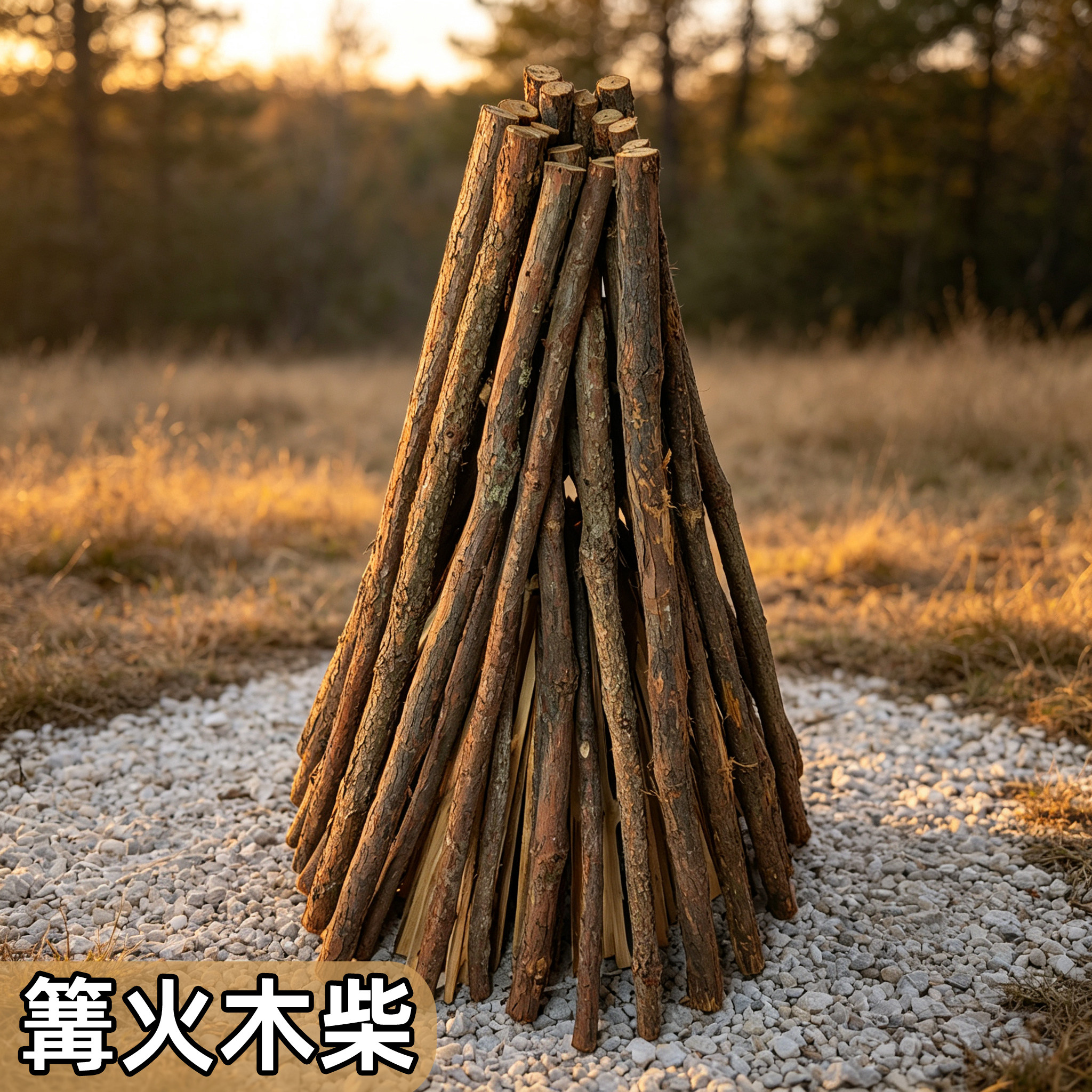 篝火木柴燃料家用壁炉引火庭院聚会露营烧烤取暖野外团建篝火干柴