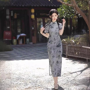 苏州任敏同款改良盘扣旗袍复古民国风优雅气质南城旧事文艺连衣裙