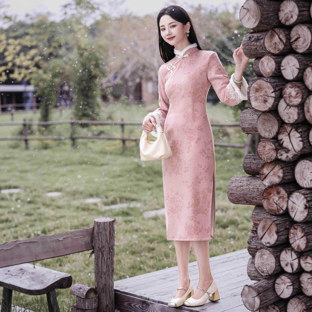 贝之韵秋冬新款优雅气质复古旗袍