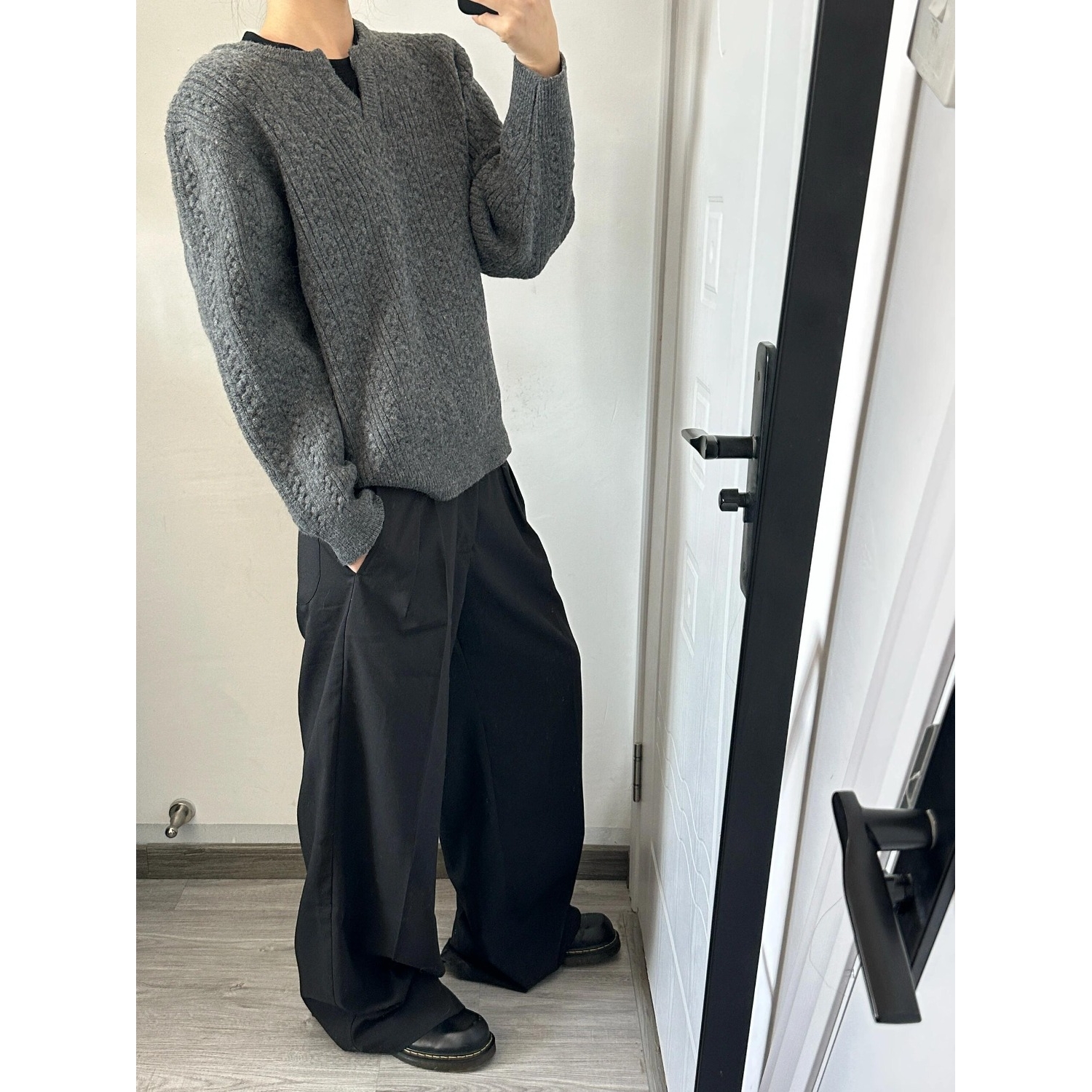 男士宽松v领针织毛衣秋季新款老钱风休闲线衣百搭上衣M5308-特P55，男装针织衫/毛衣，星座1007（原301D）