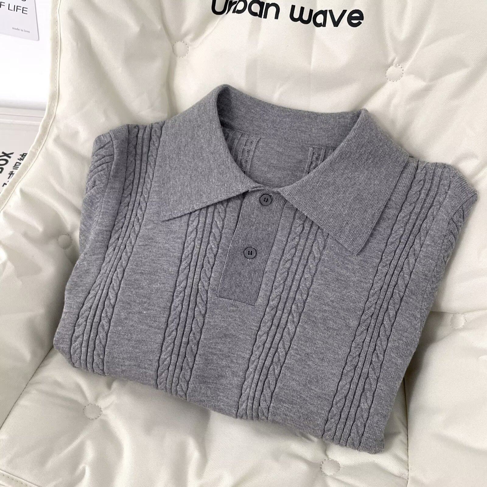 网图假两件麻花纹毛衣冬季新款软糯风针织衫YM552-特P58，男装针织衫/毛衣，星座1007（原301D）