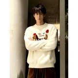 网图杏色腊肠狗刺绣仿马海毛毛衣男秋冬季打底针织衫YM448-特P50，男装T恤，星座1007（原301D）