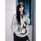 网图假两件卫衣男女同款春秋新款骑士印花宽松长袖T恤XT01-特P42，男装T恤，星座1007（原301D）