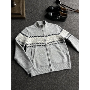 网图美式复古费尔岛提花立领拉链针织衫男秋毛衣YM06-特P60，男装针织衫/毛衣，星座1007（原301D）