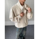 秋季新款杏色立领工装灯芯绒夹克男女宽松百搭休闲外套MW21-特P85，男装夹克，星座1007（原301D）