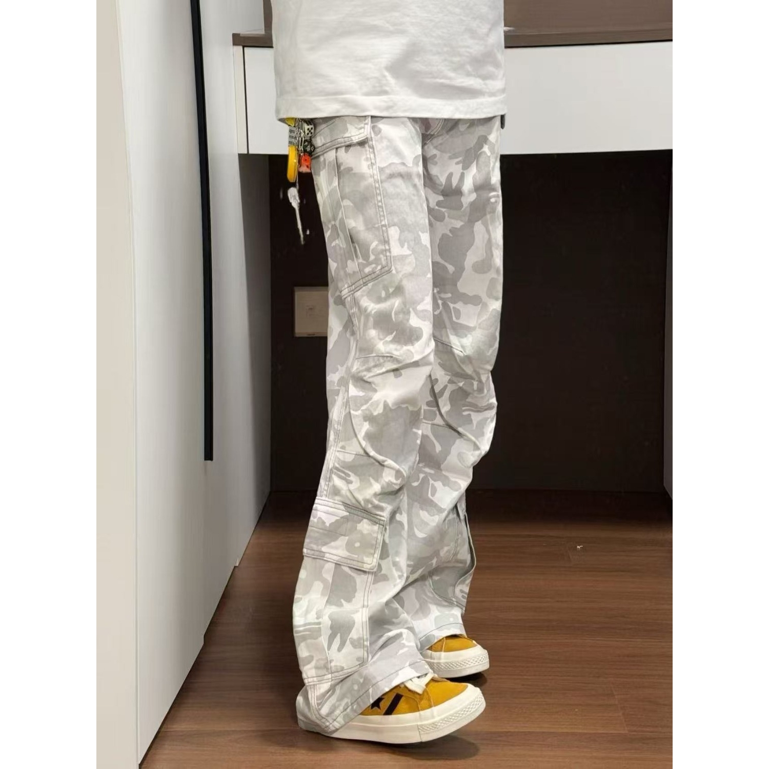 迷彩灰色休闲牛仔裤弯刀裤子NQ1116特P56，男装牛仔裤，星座1007（原301D）