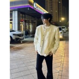 网图白色垫肩小香风外套男复古cleanfit无领夹克BN998-特P112，男装夹克，星座1007（原301D）