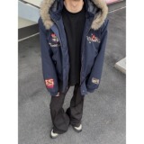 网图美式复古刺绣徽章座山雕棉衣外套男女冬季夹克YG175-特P98，男装夹克，星座1007（原301D）