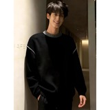 网图黑色圆领针织衫男款秋冬季拼接毛衣YM18-特P60，男装针织衫/毛衣，星座1007（原301D）