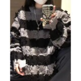条纹破洞毛衣长袖男潮MU08-特P48，男装针织衫/毛衣，星座1007（原301D）