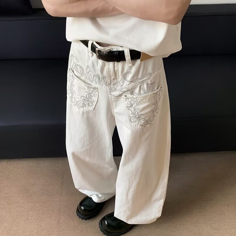 欧美高街牛仔裤男水洗老爹长裤RN6093特P50，男装牛仔裤，星座1007（原301D）