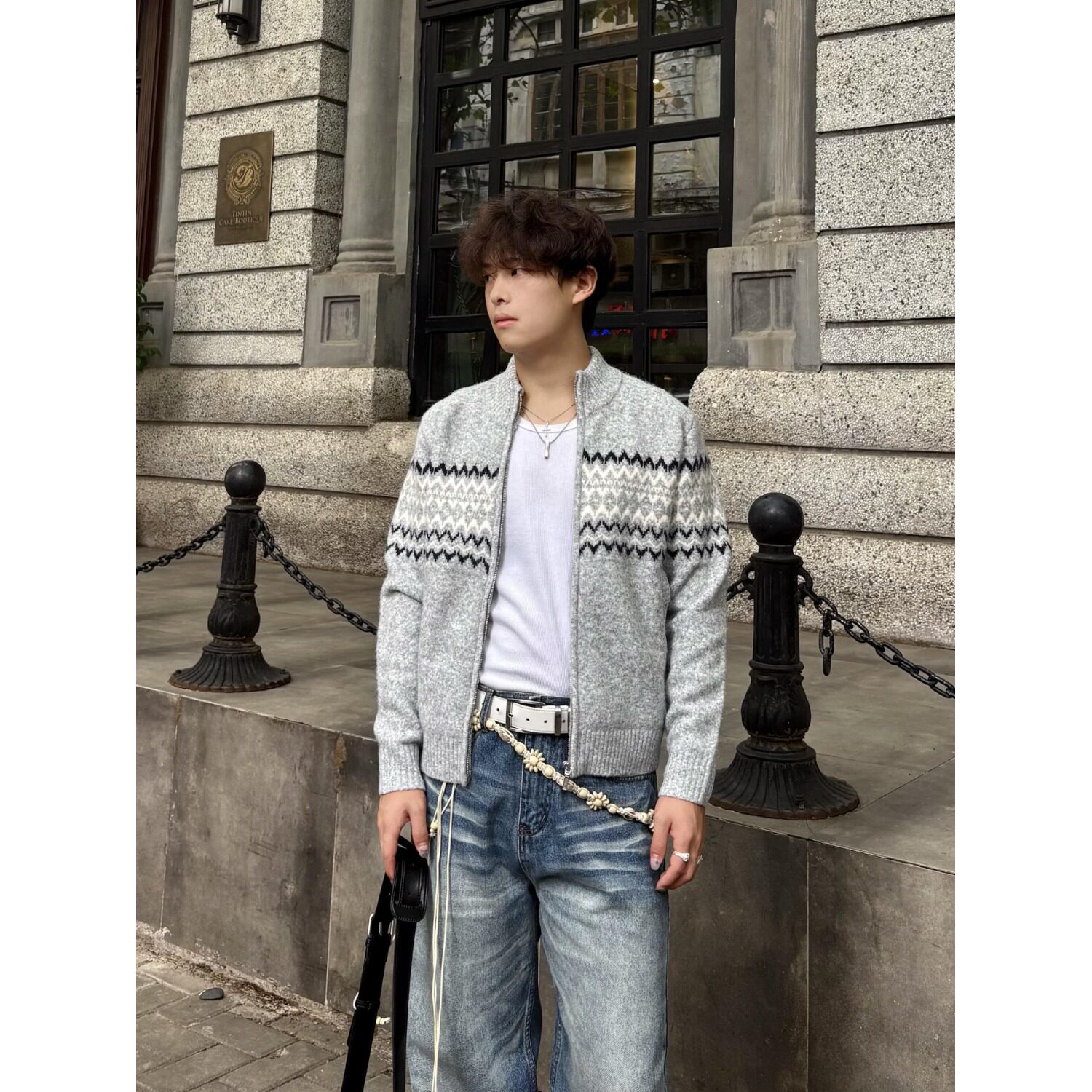 费尔岛立领毛衣开衫外套男秋冬针织衫MMY03-特p68,男装针织衫/毛衣,星座1007（原301D）