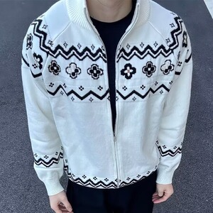 网图毛衣男拉链美式立领针织开衫YM190-特P62图片