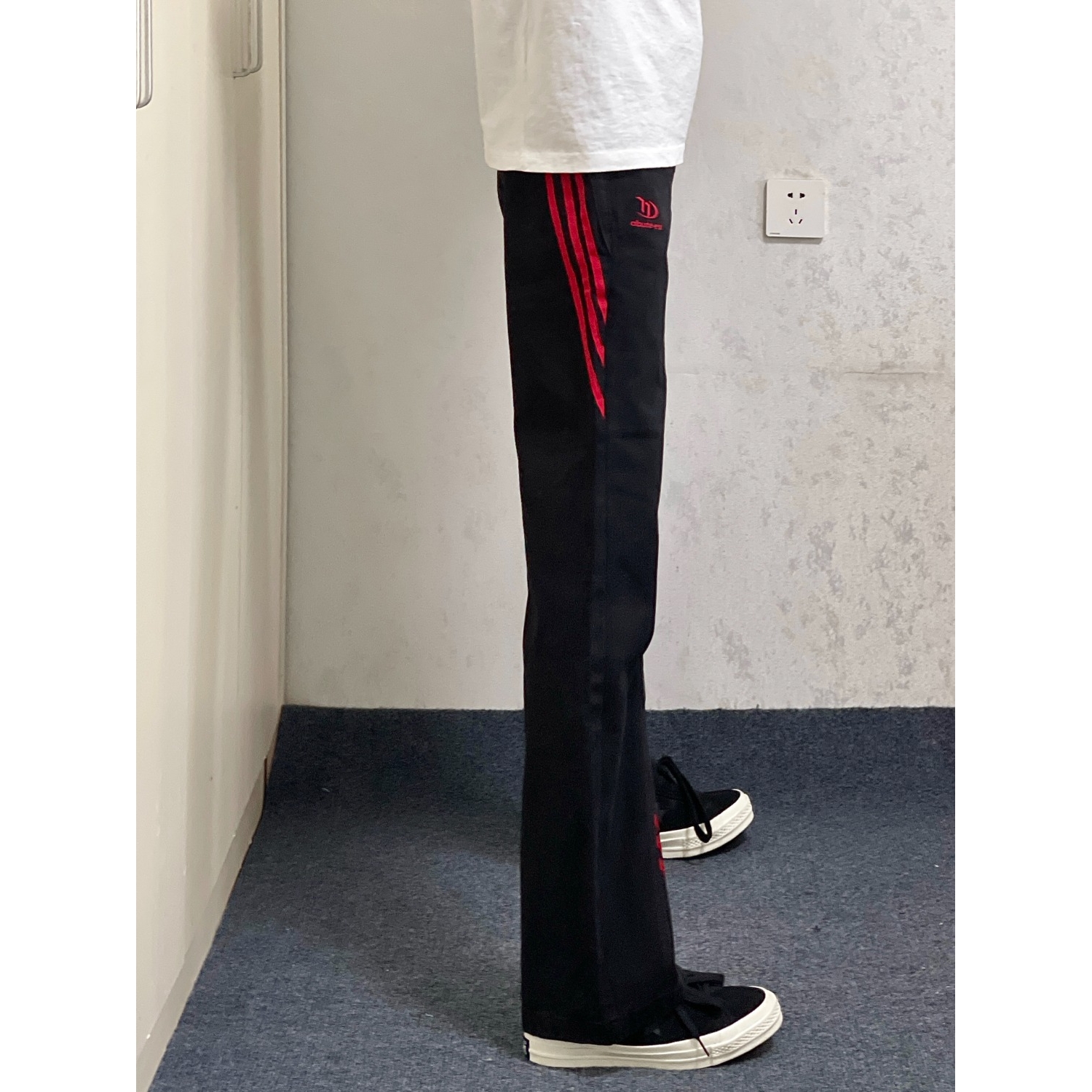 复古红色条纹拼接牛仔裤美式工装三条杠裤子B419Y特P39，男装牛仔裤，星座1007（原301D）