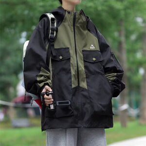 工装夹克户外防水防风连帽冲锋衣宽松设计感夹克W1214-P70图片
