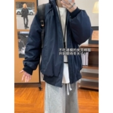 网图藏青色飞行员夹克棉服男秋冬立领外套短款MP803-特P70，男装夹克，星座1007（原301D）