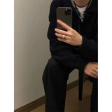 网图黑色polo领毛衣男秋冬美式复古套头针织衫YM5015-特P50，男装针织衫/毛衣，星座1007（原301D）
