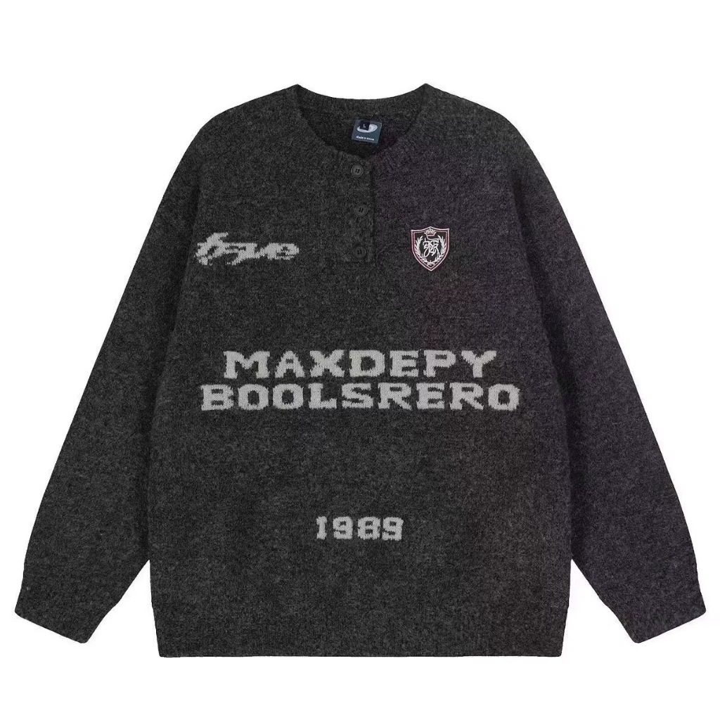 网图美式复古徽章毛衣秋冬季宽松针织衫外套男女Y11-特P50，男装针织衫/毛衣，星座1007（原301D）