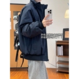 网图藏青色飞行员夹克棉服男秋冬立领外套短款MP803-特P70，男装夹克，星座1007（原301D）