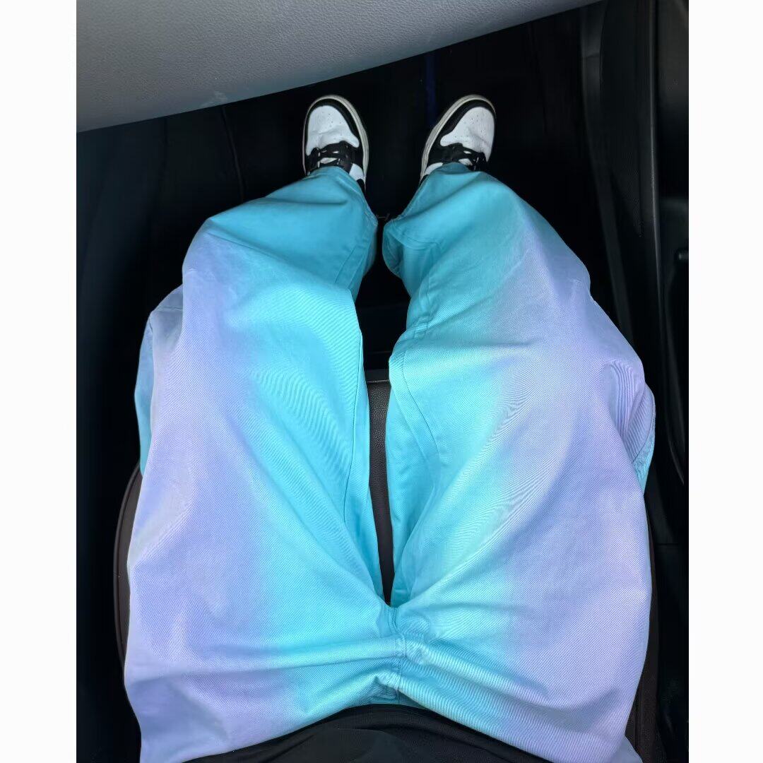 美式复古天蓝色彩虹喷漆牛仔裤男NZ33-特P52,男装牛仔裤,星座1007（原301D）