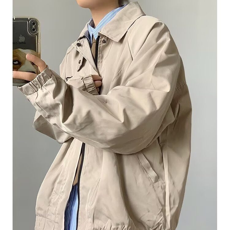 网图翻领外套男士老钱风春装夹克行政夹克AB174-特P65，男装夹克，星座1007（原301D）