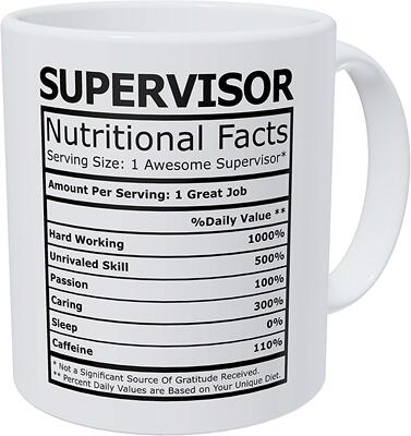 ins美式创意Supervisor Nutritional Facts主管陶瓷咖啡马克杯