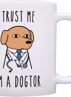 ins网红trust me i‘m a dogtor创意医生礼物牛奶茶水马克陶瓷杯
