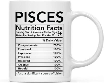 ins网红美式创意双鱼座 Pisces Nutritional Facts陶瓷咖啡马克杯