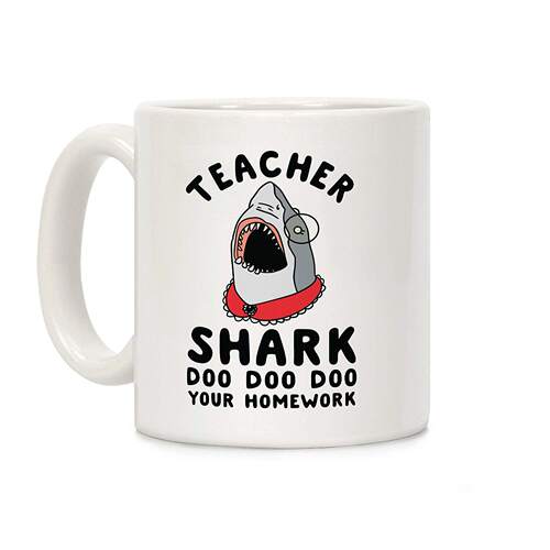 新款抖音ins网红趣味Teacher Shark老教师陶瓷咖啡牛奶马克茶水杯