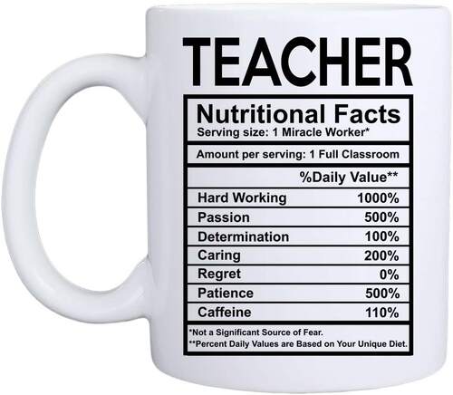 ins美式创意Teacher Nutritional Facts Miracle陶瓷咖啡马克杯
