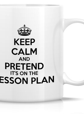 ins网红pretend it's on the lesson plan文字印花马克美式咖啡杯