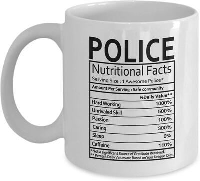 ins网红美式创意警察Police Nutritional Facts陶瓷咖啡马克杯