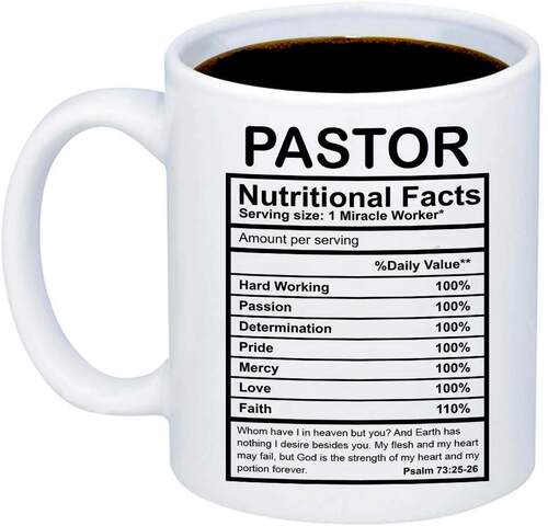 ins网红美式创意牧师Pastor Nutritional Facts陶瓷咖啡马克杯